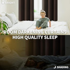 BGment Blackout Curtains for Living Room - Grommet Thermal Insulated Room Darkening Curtains for Bedroom, 2 Panels of 52 x 45 Inch, Brown