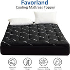 Favorland Mattress Topper Full Size - Cooling Extra Thick Breathable Viscose Made from Bamboo Mattress pad - Soft Quilted Fitted Mattress Cover with 900 GSM Down Alternative Fill (8-21”Deep Pocket)