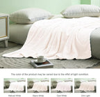 Exclusivo Mezcla Fleece Twin Size Blanket for Bed, 90x66 Inches Soft Cozy Jacquard Flannel Blankets, Lightweight Fuzzy Plush Warm for Winter, Off White