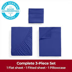 Mellanni Extra Deep Twin XL Sheets - 3 PC Iconic Collection Bedding - Hotel Luxury, Ultra Soft, Cooling Bed Sheets - Wrinkle, Fade, Stain Resistant (Twin Extra Long, Royal Blue)