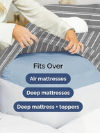Extra Deep King Sheet Set - 6 Piece Breathable and Cooling Sheets - Hotel Luxury Bed Sheets Set - Easy Fit - Soft, Wrinkle Free and Comfy Sheets Set - Grey Striped Sheet Set with Extra Deep Pockets