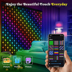 Smart Curtain Lights, Color Changing 400 LED Curtain Lights 6.6 * 6.6 FT, RGB DIY String Fairy Light for Bedroom Backdrop Party Indoor Outdoor Christmas Decoration (APP +Remote Control)