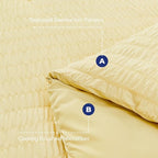 HYMOKEGE Yellow Full Size Comforter Sets Seersucker 7 Pieces, All Season Luxury Bed in a Bag for Bedroom, Bedding Set with Comforter, Sheets, Pillowcases & Shams