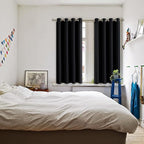BGment Blackout Curtains for Living Room - Grommet Thermal Insulated Room Darkening Curtains for Bedroom, Set of 2 Panels (52 x 45 Inch, Black)
