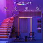 130ft Led Lights For Bedroom (2 Rolls of 65ft), Led Strip Lights Music Sync Color Changing, Led Light Strip With Remote & App Control Rgb Strip, Led Lights For Room Dorm Home Classroom Ceiling Decor