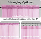Chyhomenyc Pink Sheer Curtains 78 Inches Long 2 Panels Set for Living Room, Light Filtering Voile Lightweight Bedroom Curtains, Rod Pocket Solid Window Treatment Drapes, Each 42W x 78L