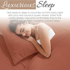Linen Market Bed Sheets for Queen Size Bed (Clay) - Sleep Better Than Ever with These Soft and Cooling Queen Sheets - Deep Pocket Fits 16" Thick Beds - 4 Piece Queen Sheet Set