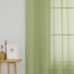 KEQIAOSUOCAI 2 Pieces Sage Sheer Curtains 84 Inches Long for Bedroom Bed Canopy Voile Grommet Sheer Window Drapes Panels for Living Room Dining Wedding Party Backdrop 54Wx84L Set of 2