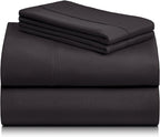 LuxClub 4 PC King Sheet Set, Breathable Luxury Bed Sheets, Deep Pockets Wrinkle Free Cooling Bed Sheets Machine Washable Hotel Bedding Silky Soft - Black King