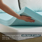 FDW | 8" Full Mattress + 2" Cooling Mattress Topper | Gel Memory Foam | Medium Firm Feel | White | with Washable Cover for Cool Sleep and Pressure Relief | Bed in a Box, CertiPUR-US Certified