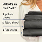 Twin 4 Piece Sheet Set - Comfy Breathable & Cooling - Ultra Soft Hotel Luxury Bedding Set w/ 8-16 Inch Deep Pockets - 1 Flat & 1 Fitted Sheet & 2 Pillowcases - Wrinkle Free and Easy Care - Charcoal