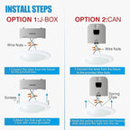 ECOELER 6in Dimmable LED Disk Light, Flush Mount Recessed Retrofit Ceiling Lights, 16.5W, 1000lm, 3000K Warm White, Installs into JBox or Recessed Can, ETL Listed