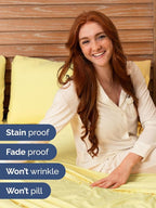 Extra Deep Full Sheet Set - 6 Piece Breathable and Cooling Sheets - Hotel Luxury Bed Sheets Set - Easy & Secure Fit - Soft, Wrinkle Free and Comfy Sheets Set - Yellow Sheet Set with Extra Deep Pockets