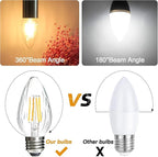 BRIMAX F15 6W Led Porch Light Bulbs Outdoor, Equivalent 60W Incandescent Bulb, E26 Medium Base Dimmable 2700K Soft Warm White Flame Wrinkle Glass,Post Light Bulb for Ceiling Fan and Lantern Lamp,4Pack