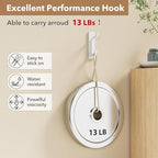 pickpiff Wall Hooks for Coat and Towel: 13LB Adhesive Door Hanger Stick on, White 4 Pack