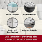 Mellanni Extra Deep Twin Sheets - 3 PC Iconic Collection Bedding - Hotel Luxury, Ultra Soft, Cooling Bed Sheets - Wrinkle, Fade, Stain Resistant (Twin, Golden Ivory)