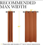 NICETOWN Nursery Essential Thermal Insulated Solid Grommet Top Blackout Curtains/Drapes for Halloween Decorations (1 Pair, 42 x 84 inches in Burnt Orange)