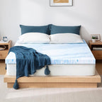 LINSY LIVING 3 Inch Mattress Topper California King, Cooling Gel Infused Swirl Memory Foam, Soft Mattress Topper for Firm Mattress, CertiPUR-US Certified Bed Topper, Cal King Size