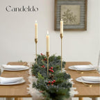 Gold Taper Candle Holders: Tall Candlestick Holder for Table Centerpiece Set of 3 Metal Candles Stick Holders Stand Wedding Decor