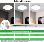 hepside 15.8INCH Big Dimmable Flush Mount Ceiling Light Fixture White, 3CCT 3000/4500/6000K Ceiling Lamp, 36W 4200LM Super Bright Low Profile Light for Bedroom, Kitchen, Bathroom, Hallway