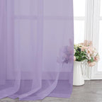 Chyhomenyc Lilac Sheer Curtains 72 Inch Length 2 Panels, Light Filtering Soft Airy Rod Pocket Voile Window Curtain Drapes for French Door Bedroom Living Room, Each 42Wx72L Inches