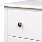 Prepac Sonoma 2 Drawer Nightstand: Elegant Bedroom Furniture, Bedside Table with Open Shelf, 23.25"W x 16"D x 28"H, White
