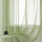 DUALIFE Sage Curtains 72 Inch Length for Bedroom Set of 2 Panels Grommet Sheer Transparent Mint Green Sheer Curtains for Girls Room Birthday Party Backdrop Wedding Decorations 52X72 Inches Long