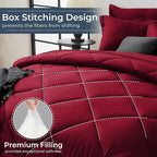 HEVUMYI Red Cali-King Comforter Set - 7-Piece All Season Bed in a Bag Cali-King, Ultra Soft Bedding Set with Comforter, Flat Sheet, Fitted Sheet, Pillowcases, Pillow Shams