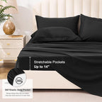 Love's cabin California King Comforter Set Ash Black, 7 Pieces California King Bed in a Bag, All Season Bedding Sets with 1 Comforter, 1 Flat Sheet, 1 Fitted Sheet, 2 Pillowcase and 2 Pillow Sham
