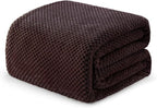 Exclusivo Mezcla Fleece Bed Blanket King Size, Super Soft and Warm Blankets for Couch, Sofa and Bed Waffle Textured, Cozy, Fuzzy and Lightweight (Coffee, 90x104 Inches)