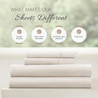 Linen Market Double-Brushed Microfiber King Sheet Set 4 Piece – Oeko-TEX Certified Ultra Soft & Wrinkle-Free - 16" Deep Pocket Sheets - Easy Care King Size - Ivory