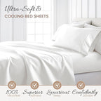 Linen Market Brushed Microfiber Queen Sheet Set 4 Piece – Oeko-TEX Certified Ultra Soft & Wrinkle-Free - 16" Deep Pocket Sheets - Easy Care Queen Size - White