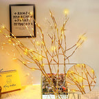 DK177 4 Pack Led Branch Light Battery Operated Lighted Branch Vase Filler Willow Tree Artificial Little Twig Power Golden 30 Inch 20 LED for Home Romantic Decoration (Gold-Warm White)