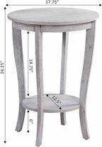 Convenience Concepts American Heritage Round End Table, Light Gray Wirebrush