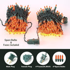 BrizLabs Orange Halloween Lights, 69.6FT 300 Count Halloween String Lights Linkable, UL Certified Orange Light String, Mini Incandescent Light Set for Indoor Outdoor Christmas Fall Thanksgiving Tree