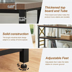 HOMBAZAAR Sofa Table,Industrial Console Table with Storage,Entryway Table with Engineered Wood and Metal,Rustic 3 Tier Shelf for Living Room,Hallway,Brown,47 Inch