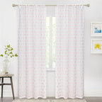 MYSKY HOME Pink Curtains for Living Room 84 Inch Long Pom Pom Bedroom White Sheer Curtains for Nursery Girls Light Filtering Rod Pocket Bohemian Voile Window Drapes 38 x 84 in 2 Panels