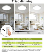 hepside 2PACK Flush Mount LED Ceiling Light Fixture Brushed Nickel, 12Inch 28W, Dimmable 3000K-4500K-6000K 3 Color Selectable Ceiling Lamp 3200LM Low Profile Ceiling Light for Kitchen Bedroom Hallway