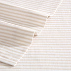 Laura Ashley - Flannel Sheets Queen Size, Anti-Pilling & Wrinkle Resistant Cotton, Soft for All-Season Comfort - Bed Sheets with Matching Pillowcases & Fitted Sheet (Oxfordshire Stripe Beige)