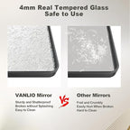 50x30 Inch Black Framed Bathroom Mirror for Wall, Black Metal Framed Mirror, Rounded Rectangle Bathroom Vanity Mirror, Anti-Rust, Shatterproof (Horizontal/Vertical)