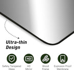 CULER Black Bathroom Wall Mirror,30 x 40 Inch Large Rectangle Vanity Modern Tempered Glass Mirror for Bedroom,Living Room,Entryway (30x40 Inch, Black)