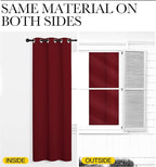 NICETOWN Christmas Short Blackout Curtains for Small Kitchen Window, Thermal Insulated Solid Grommet Blackout Curtains/Drapes for Living Room (1 Pair, 42 by 50 inches, Burgundy Red)