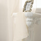 HUTO Peach Cream Beige Sheer Curtains 84 Inches Long Rod Pocket Ivory Sheer Voile Window Treatment Drapes Curtains for Living Room Bedroom,2 Panels 52 by 84 Inch Length