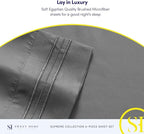 Twin XL Sheets - Breathable Luxury Sheets with Full Elastic & Secure Corner Straps Built In - 1800 Supreme Collection Extra Soft Deep Pocket Bedding Set, Sheet Set, Twin XL, Gray