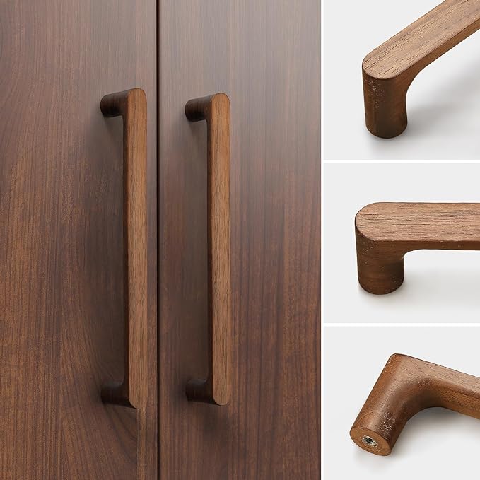 Walnut Round 5 in 4 pcs Wooden Drawer Pulls Handle pulls for cabinets Kitchen Cabinet Drawer pulls Cabinet Door Pull