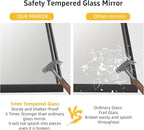 Black Vanity Wall Mirror, 22x 30 Inch Rectangular Bathroom Mirrors for Over Sink, Aluminum Metal Framed Mirror, Tempered Glass, Anti-Rust, Wall Farmhouse Mirrors (Horizontal/Vertical)