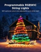 Govee Christmas Lights 2, RGBWIC 66FT 200LEDs Holiday String Lights with Shape Mapping Function, Smart LED Decoration for Indoor Outdoor Tree, 130+ Preset Scenes, Voice and APP Control, Clear Wire