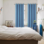 BGment Blackout Curtains for Bedroom - Grommet Thermal Insulated Room Darkening Curtains for Living Room, Set of 2 Panels, Each 55 x 69 Inch, Faded Denim