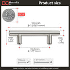 homdiy (100 Pack) Brushed Nickel Cabinet Pulls Drawer Handles - HD201SN Kitchen Cabinet Handles Cupboard Handles Drawer Pulls, 2-1/2in Hole Centers