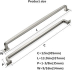 kHTumeWare 6 Pack 12 Inch Cabinet Handles - Brushed Satin Nickel Pulls for Cabinets & Drawer
